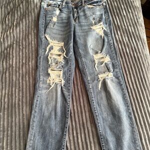 Judy Blue Light Blue Distressed Skinny Jeans